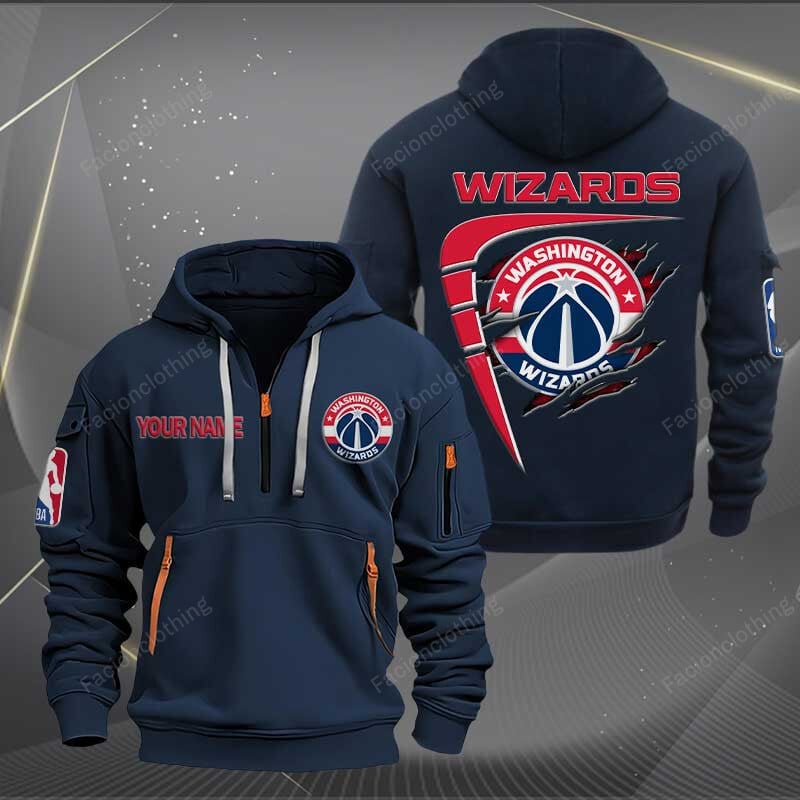 Sportswearmerch Washington Wizards NBA Personalized Half Zip Hoodie For Fan