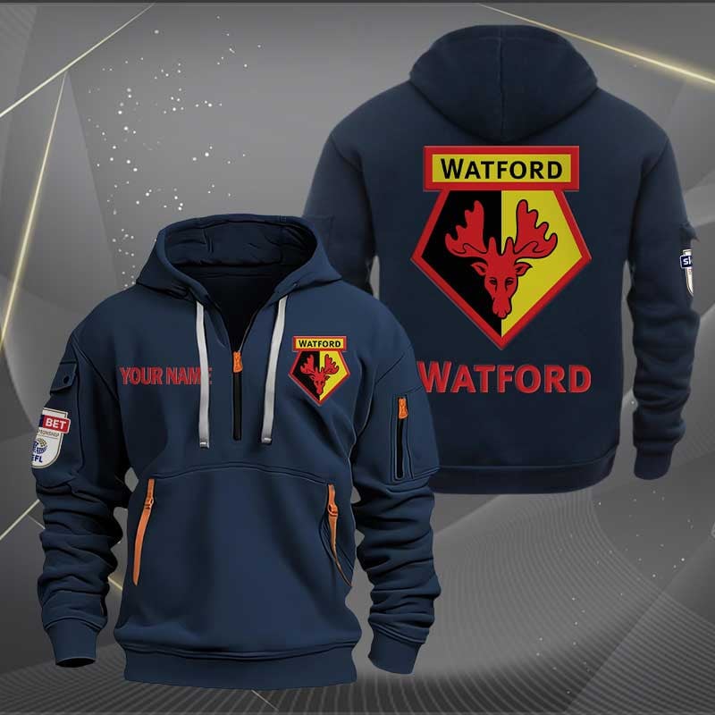 Sportswearmerch WatFord Car Personalized Half Zip Hoodie For Fan
