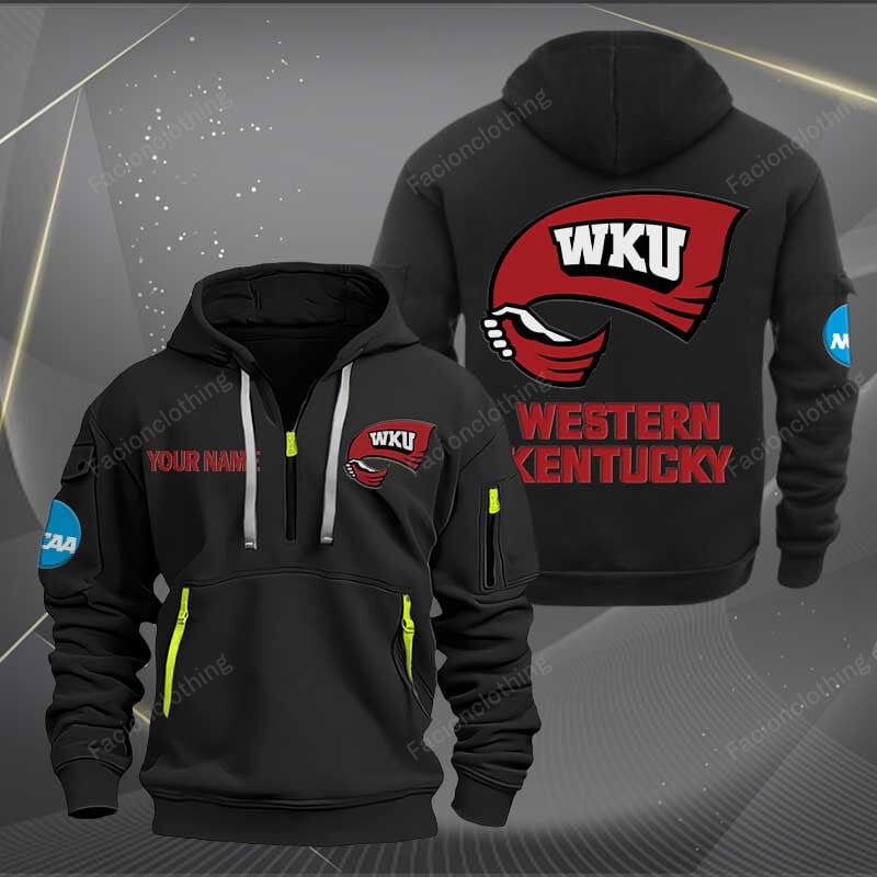 Sportswearmerch Western Kentucky Hilltoppers NCAA Personalized Half Zip Hoodie For Fan