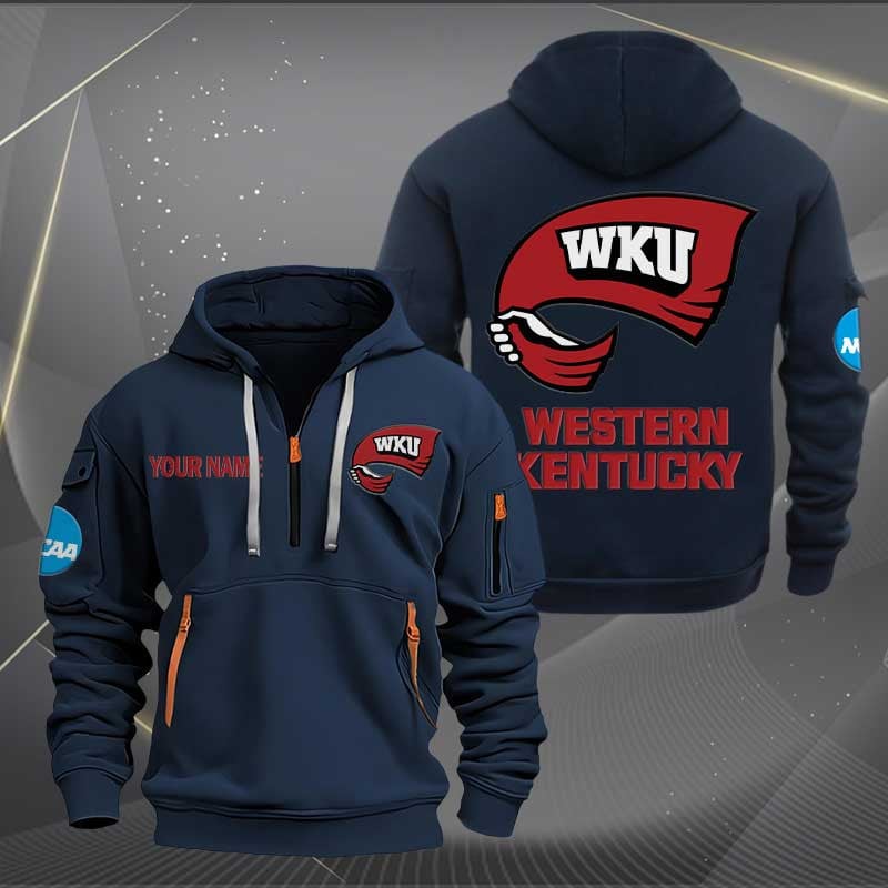 Sportswearmerch Western Kentucky Hilltoppers NCAA Personalized Half Zip Hoodie For Fan