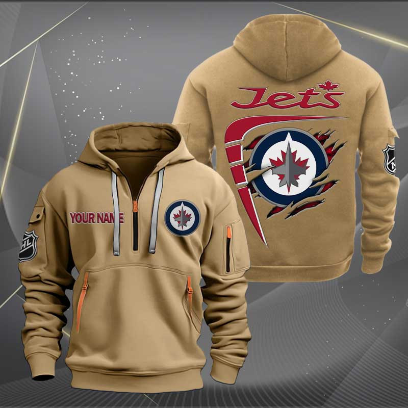 Sportswearmerch Winnipeg Jets NHL Personalized Half Zip Hoodie For Fan