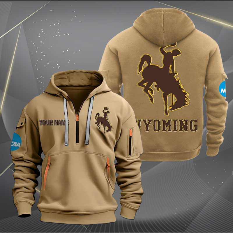Sportswearmerch Wyoming Cowboys NCAA Personalized Half Zip Hoodie For Fan