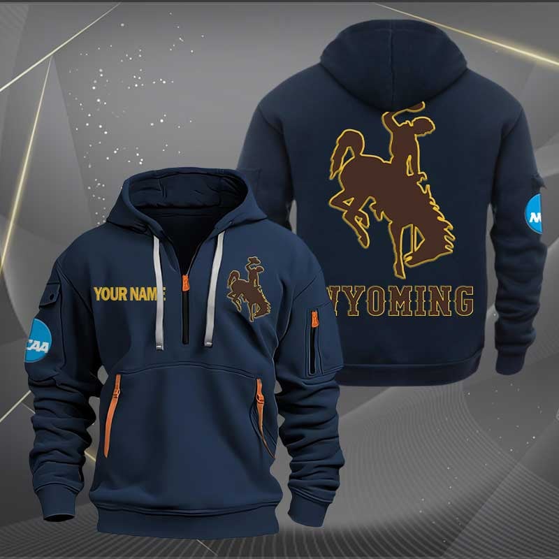 Sportswearmerch Wyoming Cowboys NCAA Personalized Half Zip Hoodie For Fan