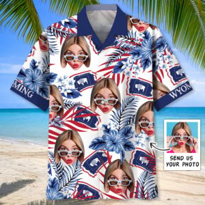 Sportswearmerch Wyoming State Custom Face Hawaiian Shirt For Fan