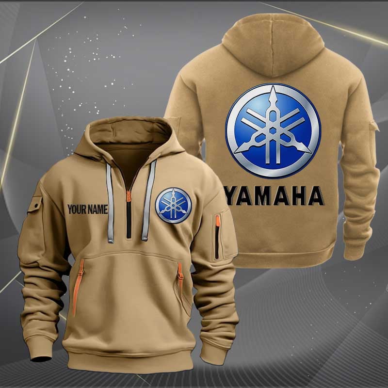 Sportswearmerch Yamaha Blue Motorcycles Personalized Half Zip Hoodie For Fan