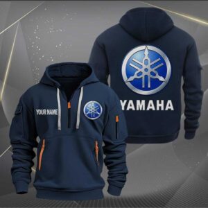 Sportswearmerch Yamaha Blue Motorcycle Personalized Half Zip Hoodie For Fan