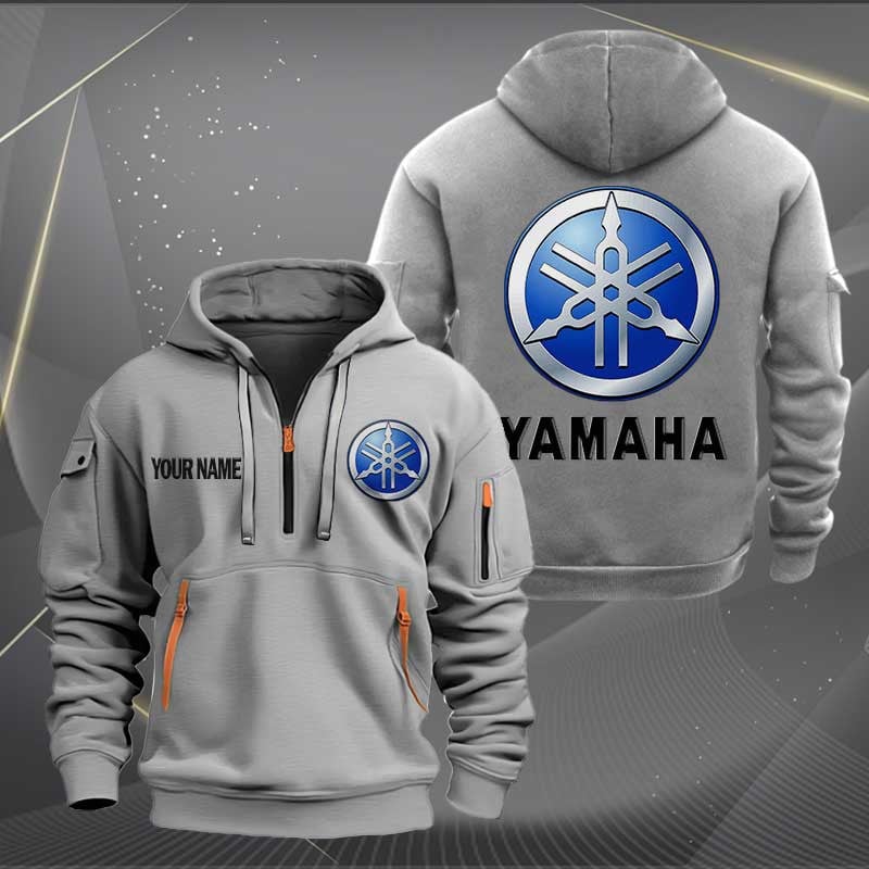 Sportswearmerch Yamaha Blue Motorcycles Personalized Half Zip Hoodie For Fan