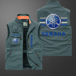 Sportswearmerch Yamaha Motorcycle Blue Pocket Vest For Fan