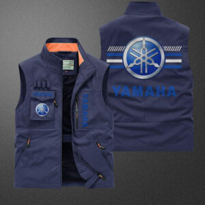 Sportswearmerch Yamaha Motorcycle Blue Pocket Vest For Fan