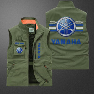 Sportswearmerch Yamaha Motorcycle Blue Pocket Vest For Fan