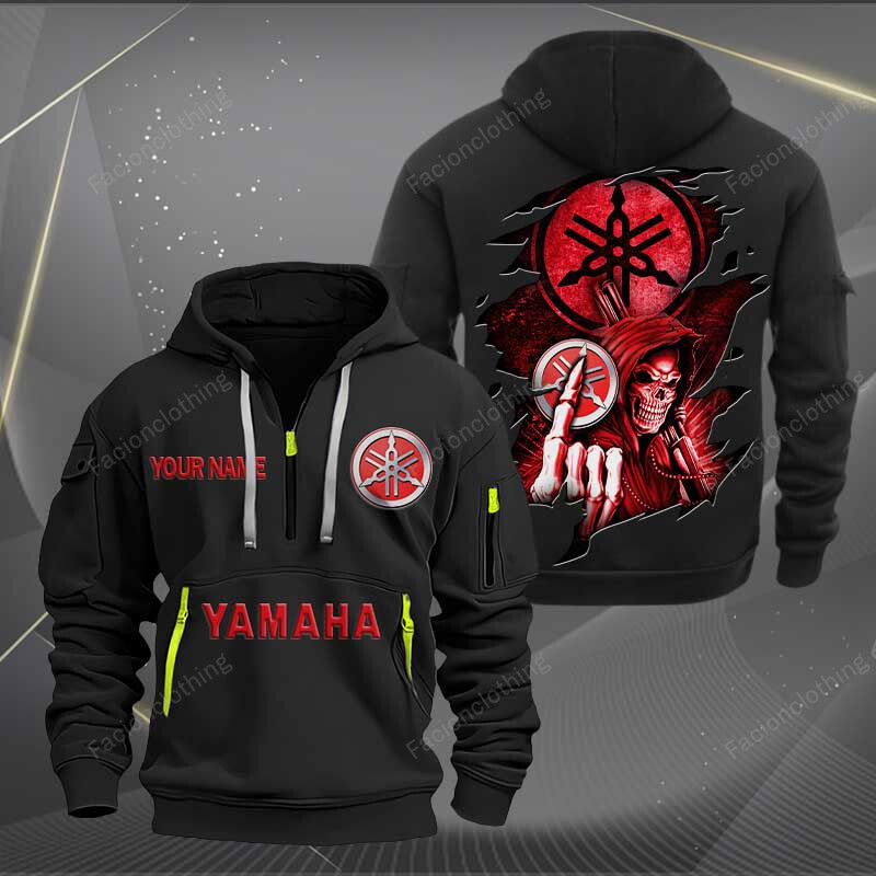 Sportswearmerch Yamaha Motorcycle Personalized Half Zip Hoodie For Fan