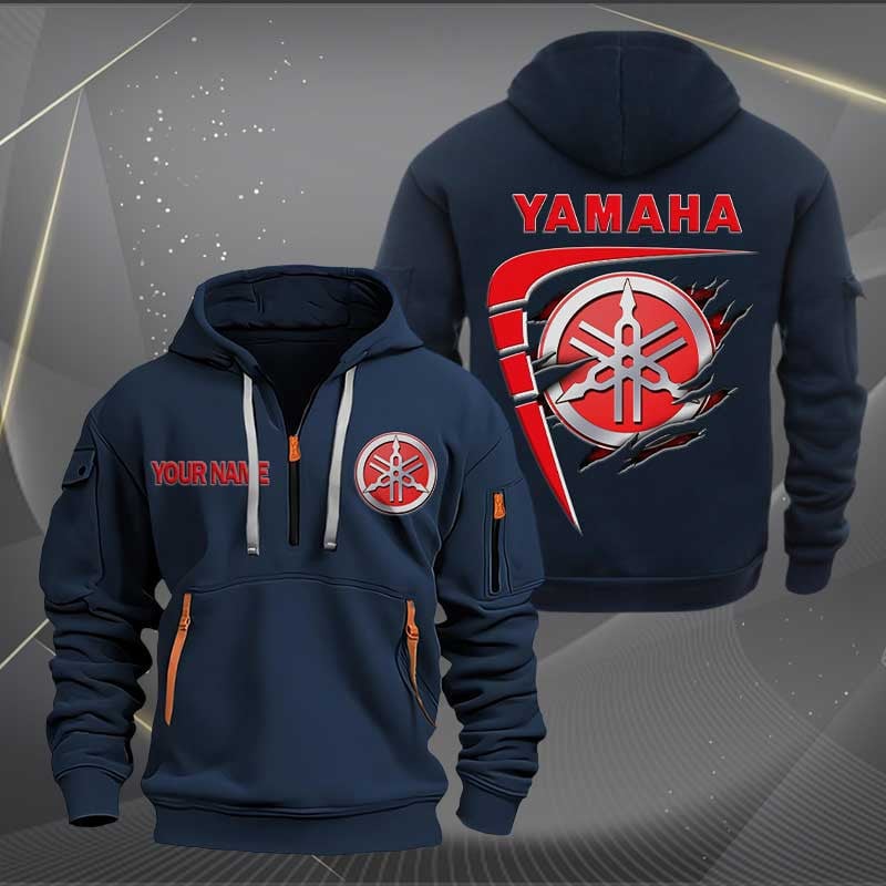 Sportswearmerch Yamaha Motorcycle Personalized Half Zip Hoodie For Fan