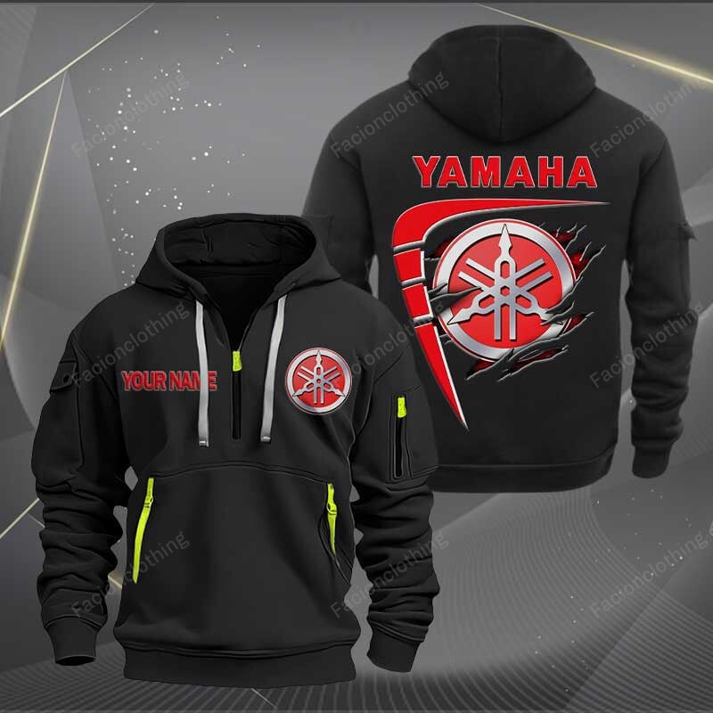 Sportswearmerch Yamaha Motorcycle Personalized Half Zip Hoodie For Fan