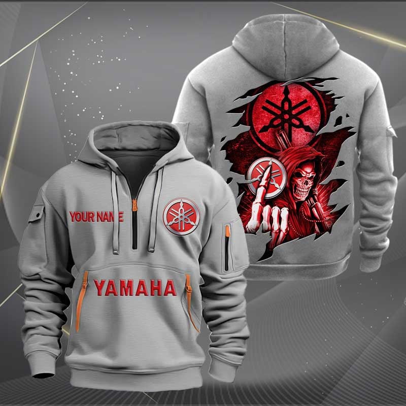 Sportswearmerch Yamaha Motorcycle Personalized Half Zip Hoodie For Fan