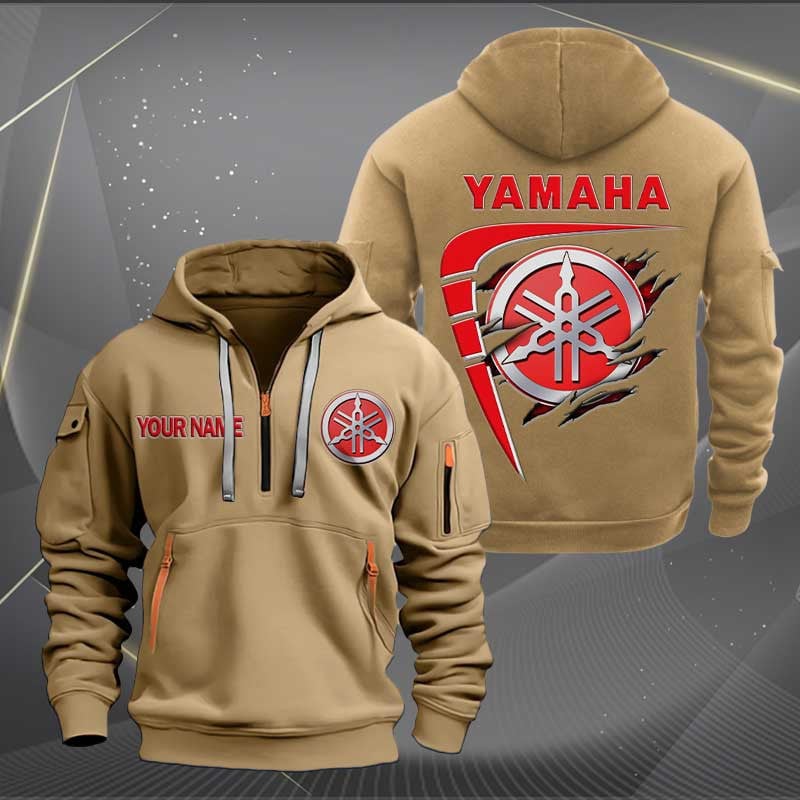 Sportswearmerch Yamaha Motorcycle Personalized Half Zip Hoodie For Fan