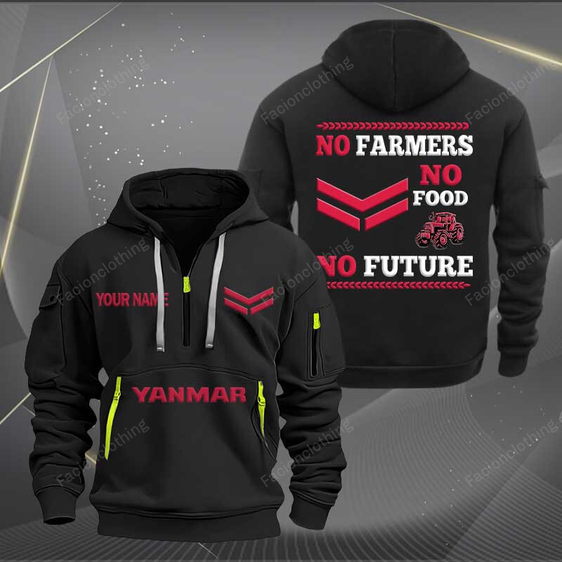 Sportswearmerch Yanmar Tractor Personalized Half Zip Hoodie For Fan
