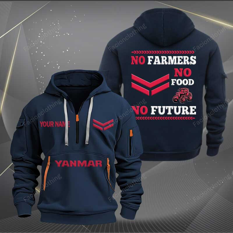 Sportswearmerch Yanmar Tractor Personalized Half Zip Hoodie For Fan