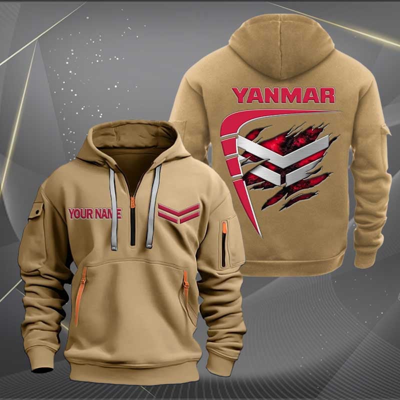 Sportswearmerch Yanmar Tractor Personalized Half Zip Hoodie For Fan