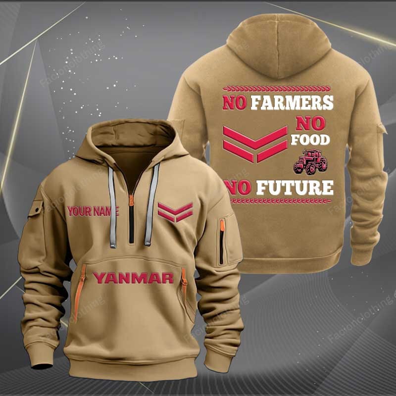 Sportswearmerch Yanmar Tractor Personalized Half Zip Hoodie For Fan