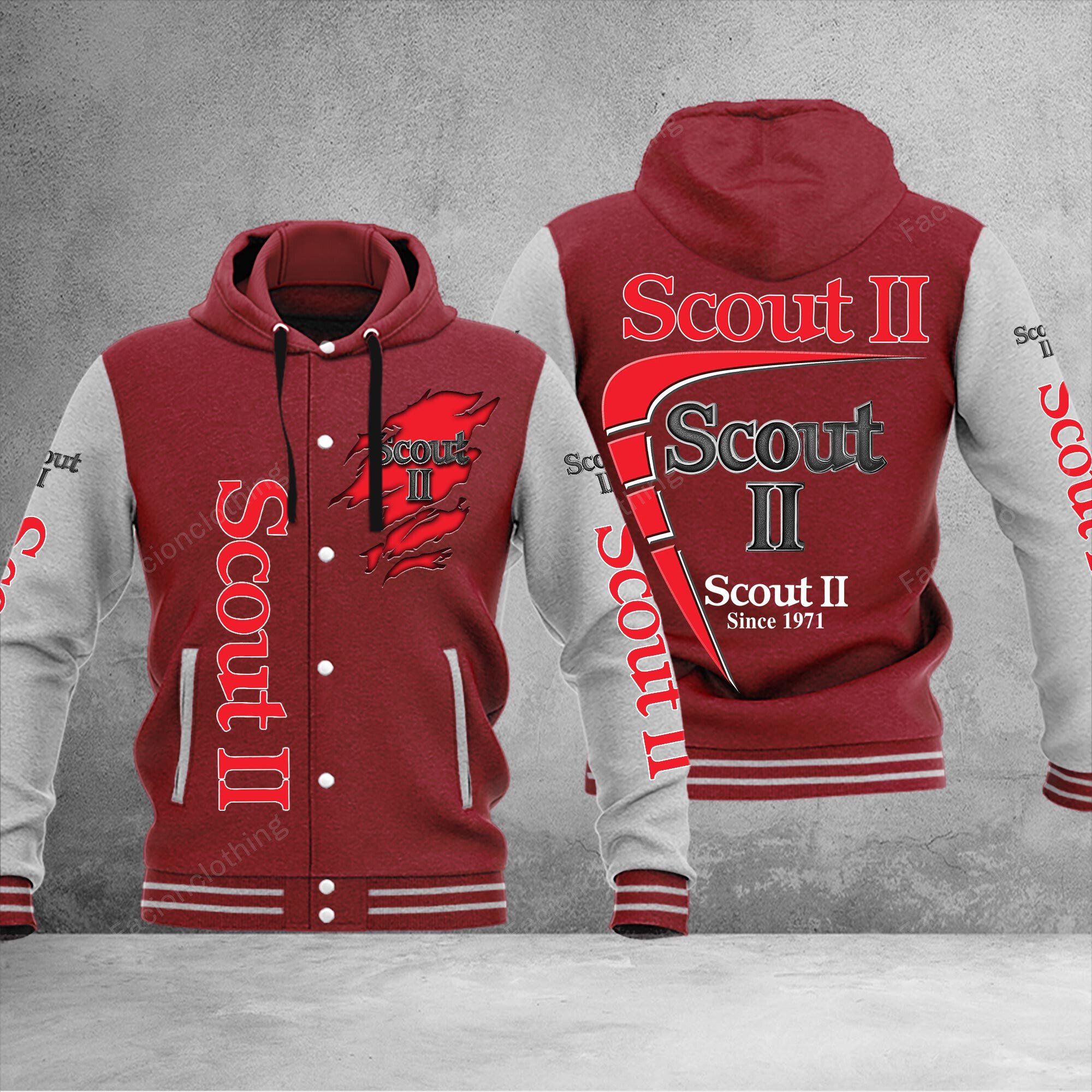 Sportswearmerch 1977 Scout II Car Personalized Hooded Baseball Jacket For Fan