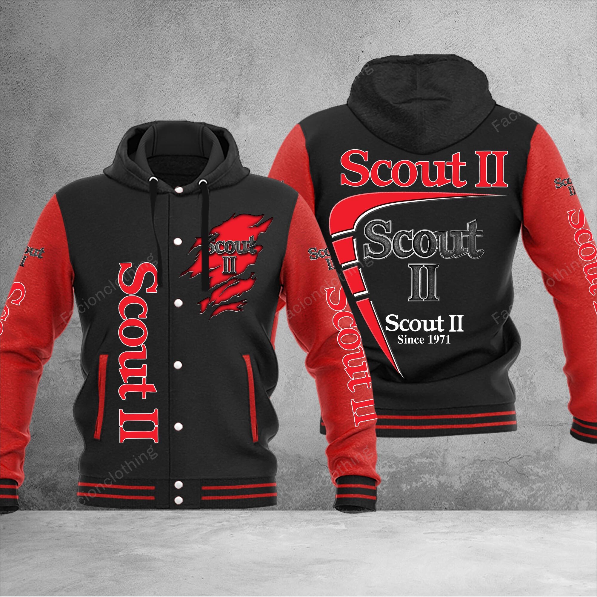 Sportswearmerch 1977 Scout II Car Personalized Hooded Baseball Jacket For Fan