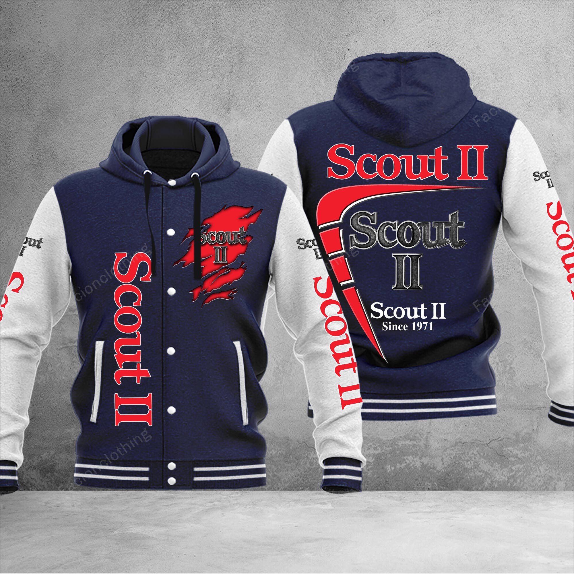 Sportswearmerch 1977 Scout II Car Personalized Hooded Baseball Jacket For Fan