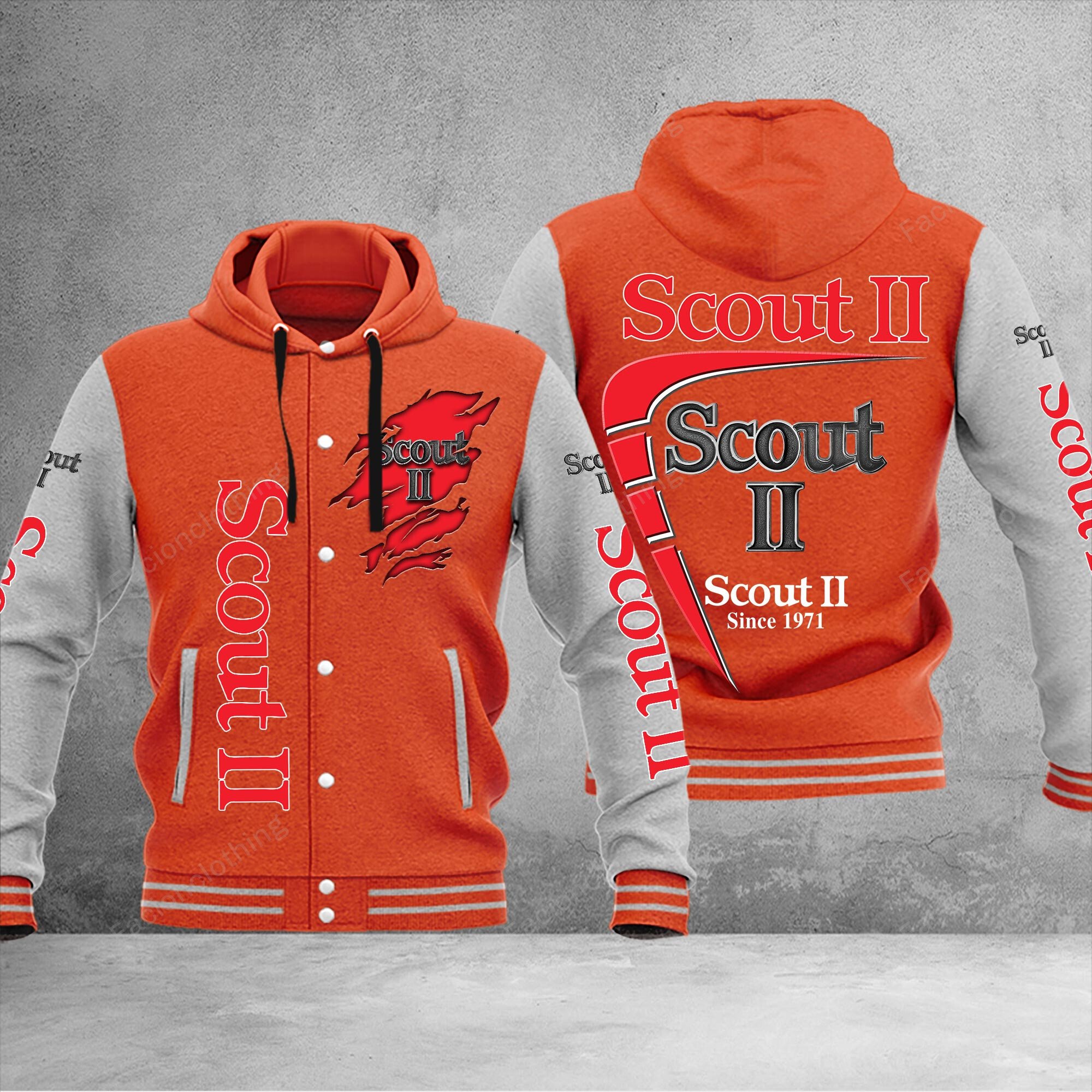 Sportswearmerch 1977 Scout II Car Personalized Hooded Baseball Jacket For Fan