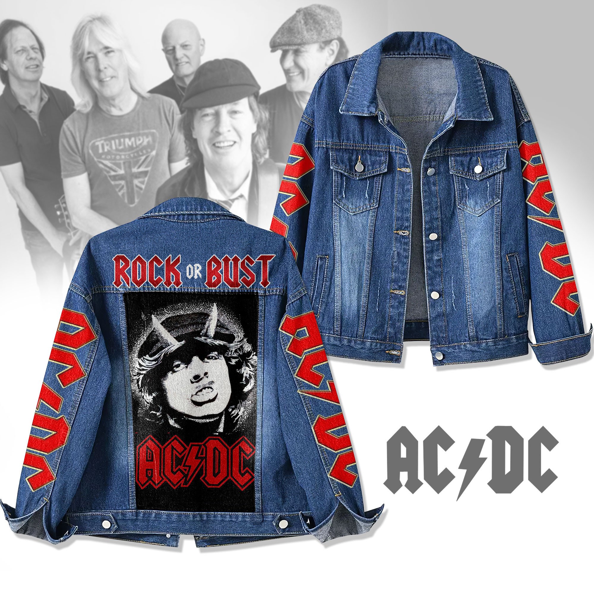 Sportswearmerch AC/DC Denim Jacket Gift For Fans