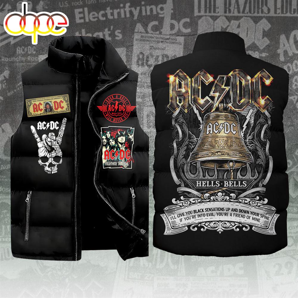 Sportswearmerch AC/DC Music Tour 2024 Personalized Sleeveless Puffer Jacket For Fan