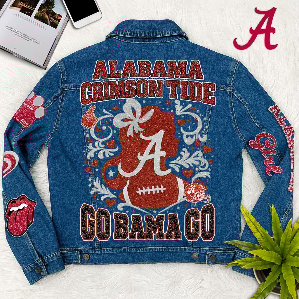 Sportswearmerch Alabama Crimson Tid Denim Jacket Gift For Fans