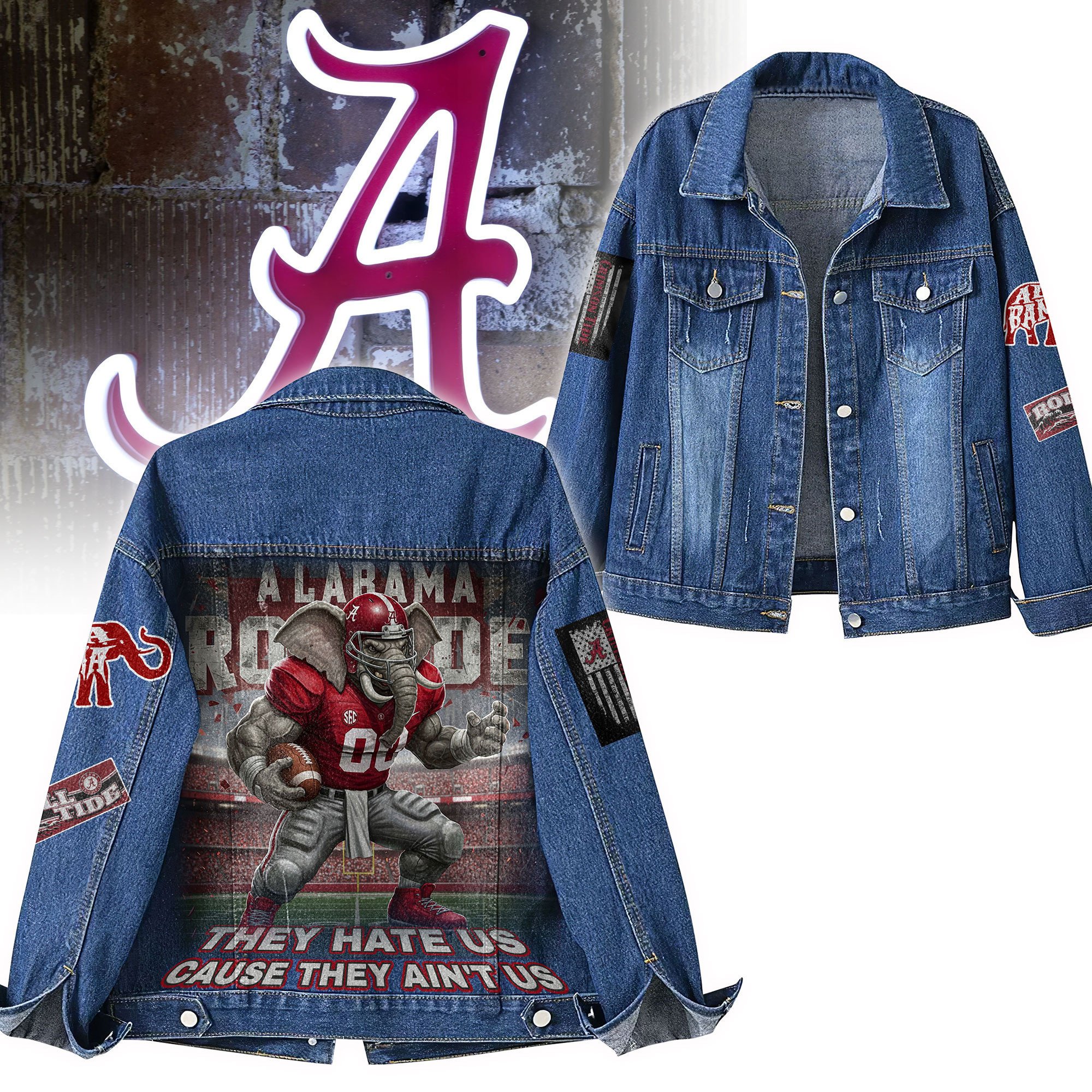 Sportswearmerch Alabama Crimson Tid Denim Jacket Gift For Fans