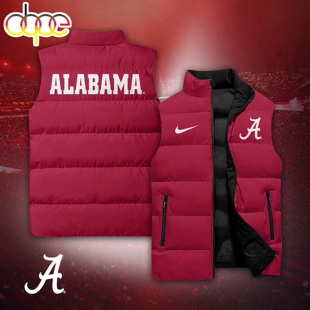 Sportswearmerch Alabama Crimson Tide NCAA 2024 Personalized Sleeveless Puffer Jacket For Fan
