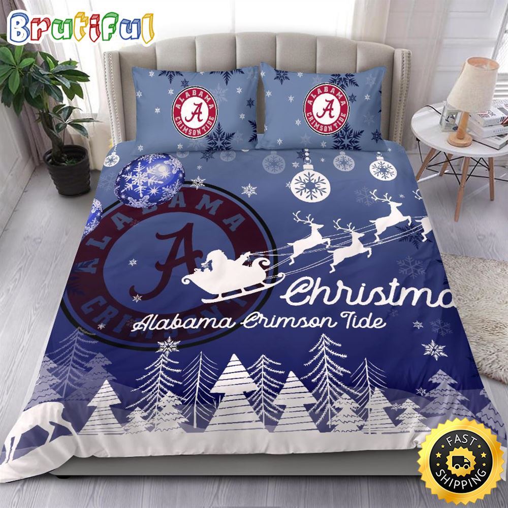 Sportswearmerch Alabama Crimson Tide NCAA Christmas Bedding Sets For Fan
