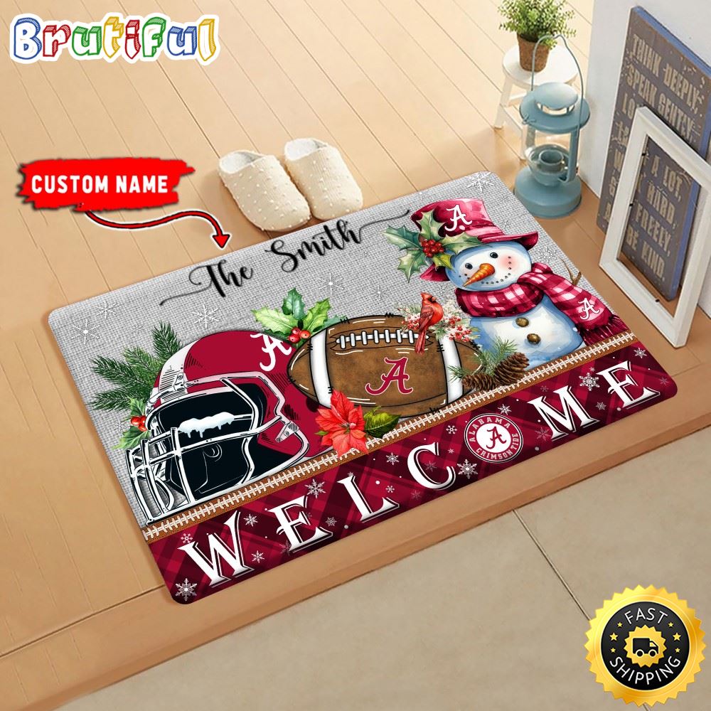 Sportswearmerch Alabama Crimson Tide NCAA Christmas Doormat For Fan