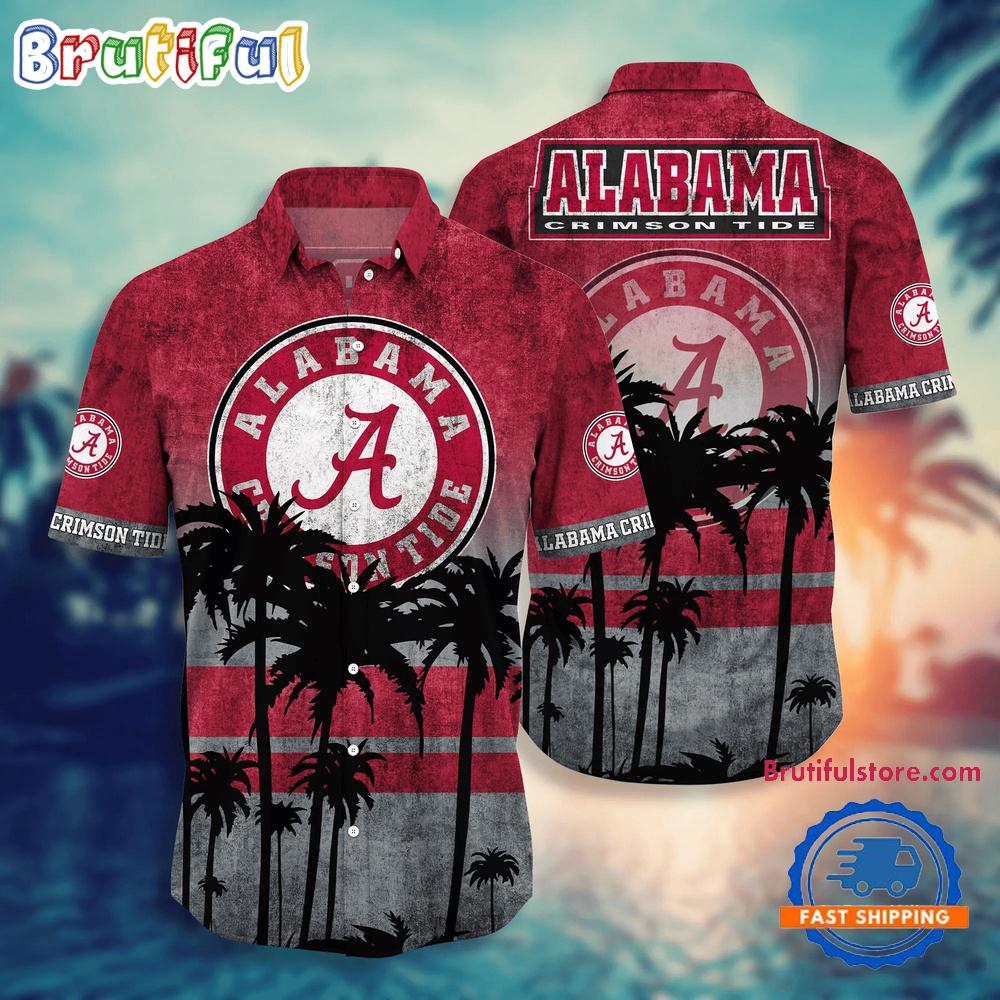 Sportswearmerch Alabama Crimson Tide NCAA Palm Tree Summer Beach Personalized Hawaiian Shirt For Fan