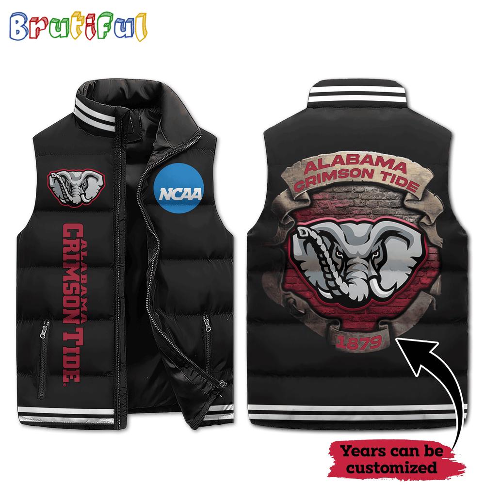 Sportswearmerch Alabama Crimson Tide NCAA Sleeveless Puffer Jacket For Fan