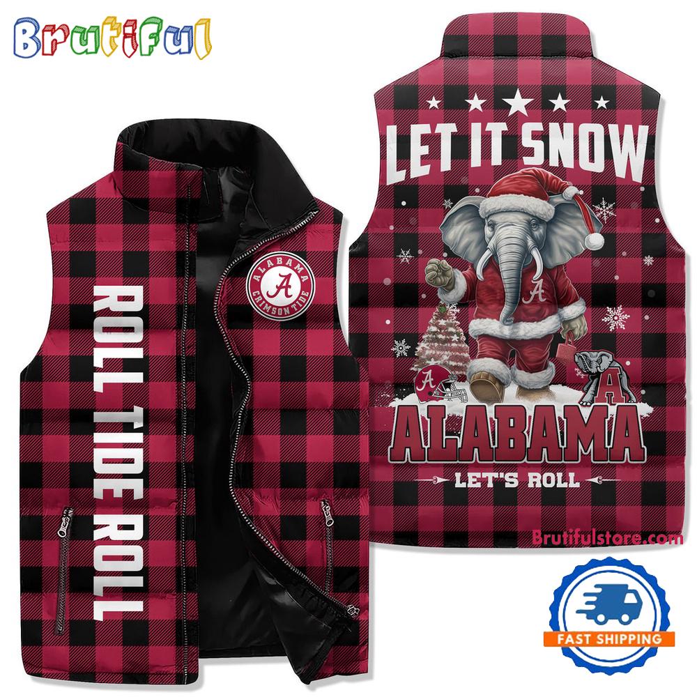 Sportswearmerch Alabama Crimson Tide NCAA Sleeveless Puffer Jacket For Fan
