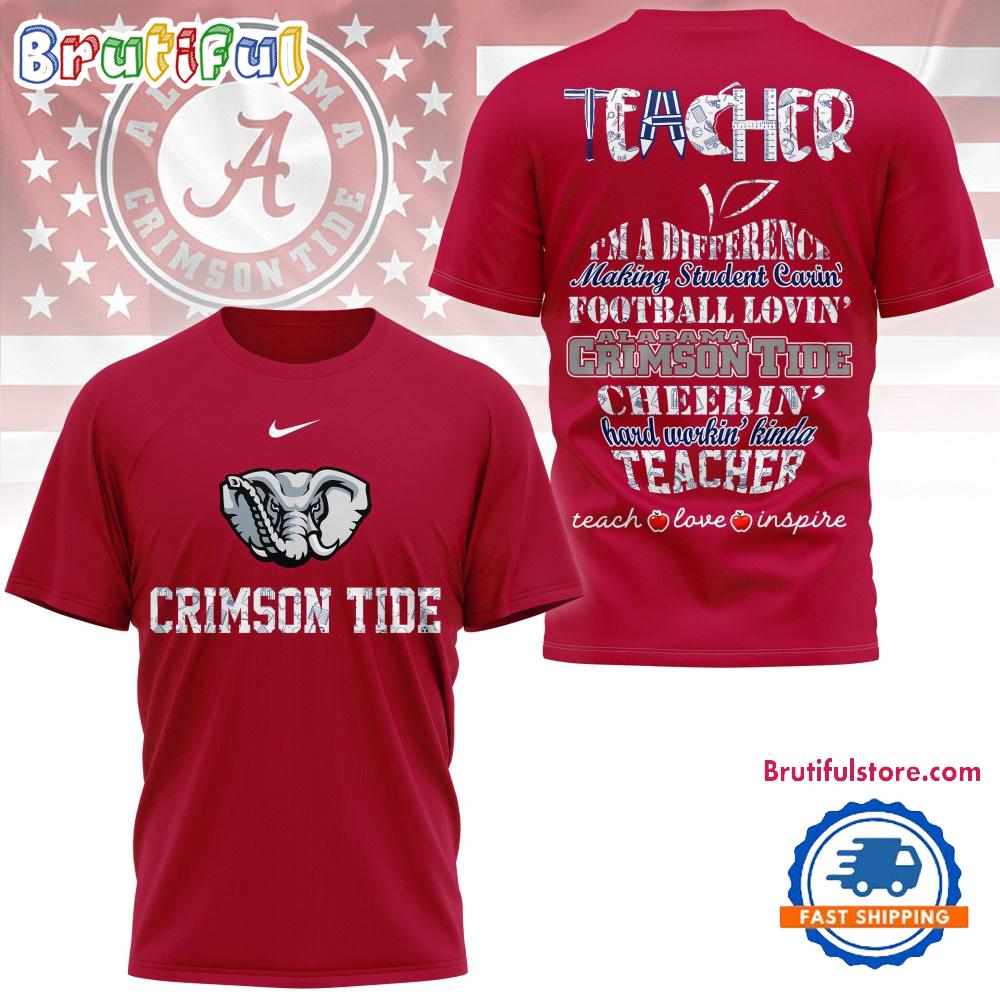 Sportswearmerch Alabama Crimson Tide NCAA Teacher Teach Love Inspire T-Shirt For Fan