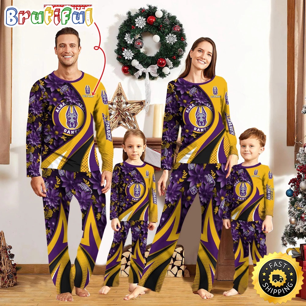 Sportswearmerch Albany Great Danes NCAA Flower Personalized Pajamas Family For Fan