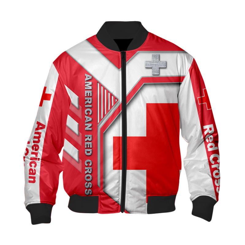 Sportswearmerch American Red Cross Personalized Fashion Bomber Jacket For Fan