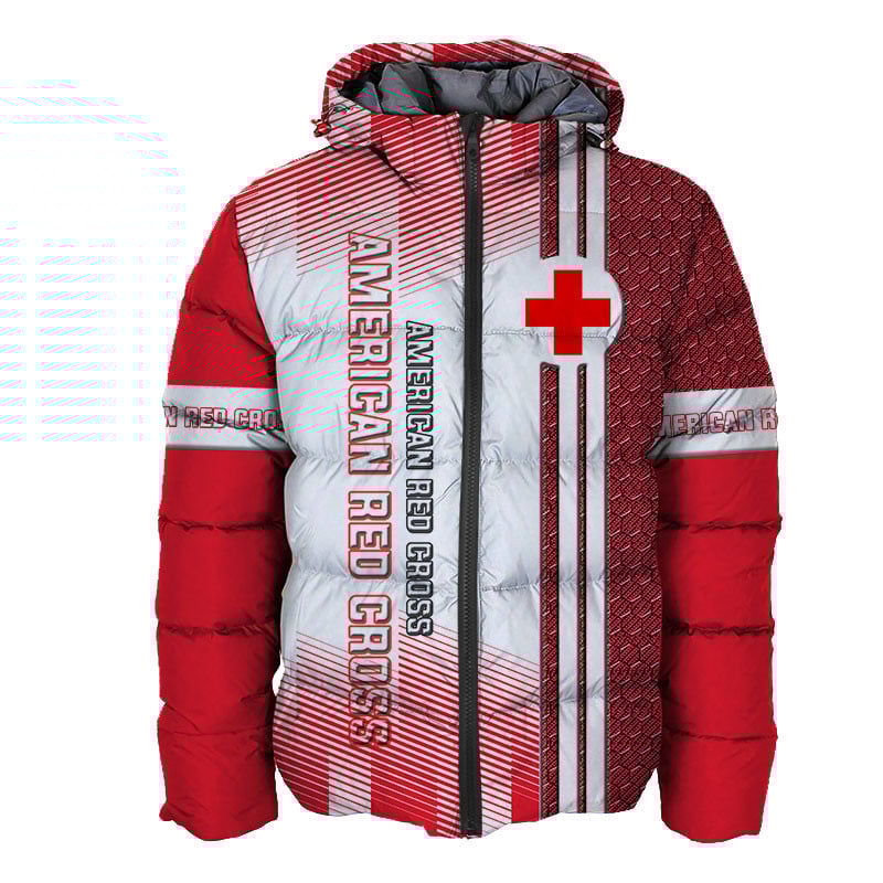 Sportswearmerch American Red Cross Personalized Fashion Puffer Jacket For Fan
