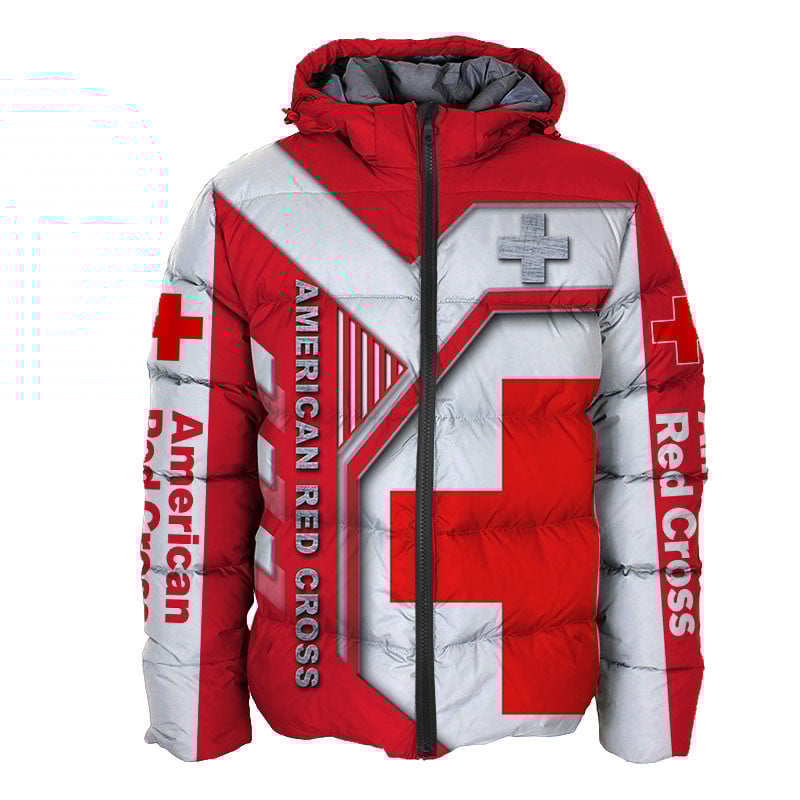 Sportswearmerch American Red Cross Personalized Fashion Puffer Jacket For Fan