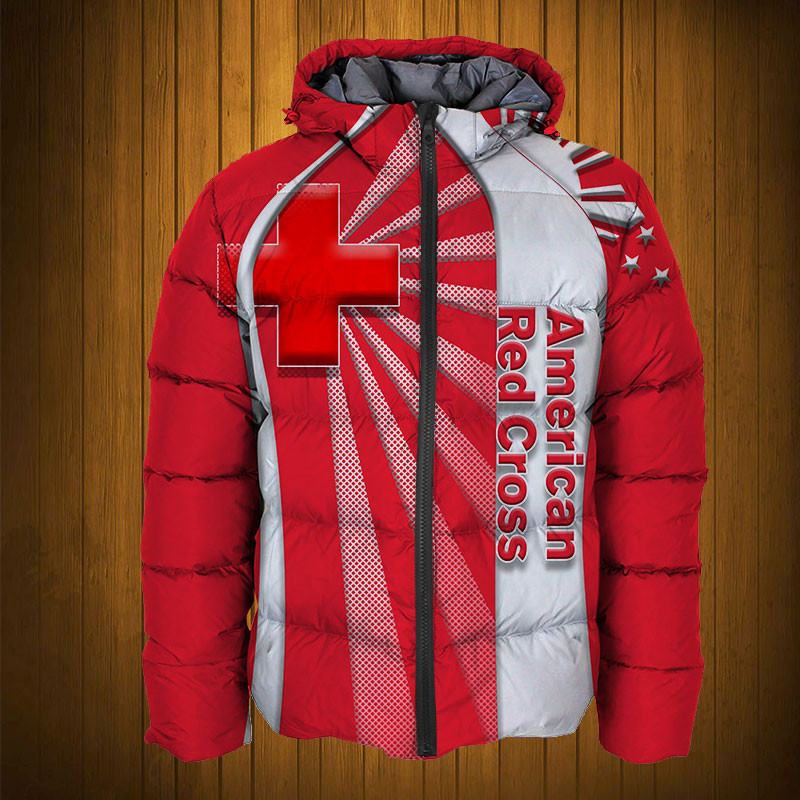 Sportswearmerch American Red Cross Personalized Fashion Puffer Jacket For Fan