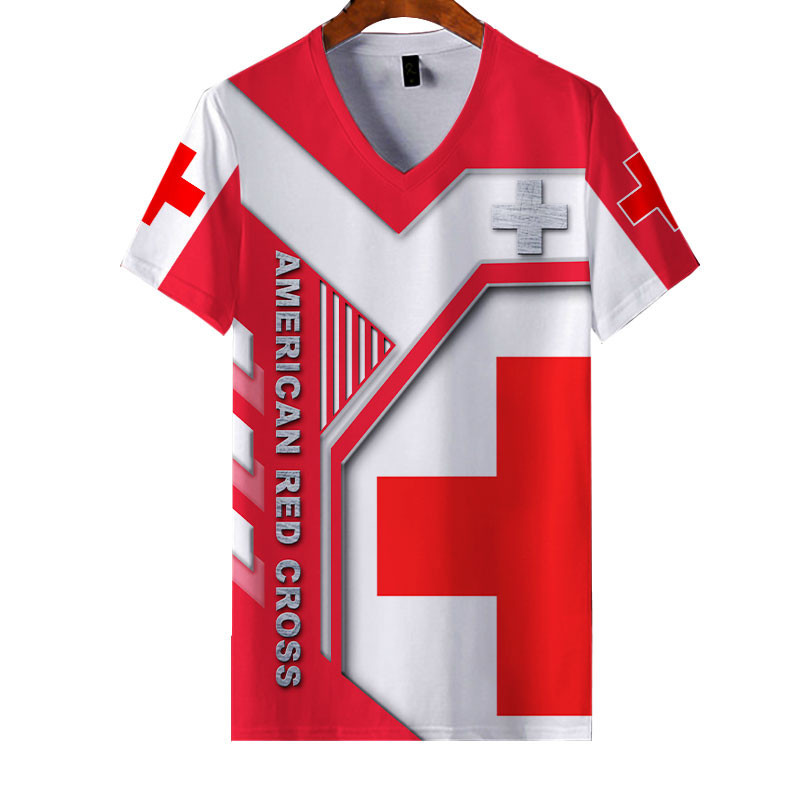 Sportswearmerch American Red Cross Personalized Fashion V-neck Women T-shirt For Fan