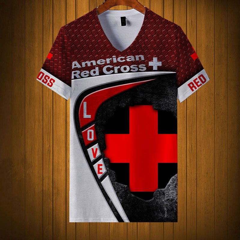 Sportswearmerch American Red Cross Personalized Fashion V-neck Women T-shirt For Fan