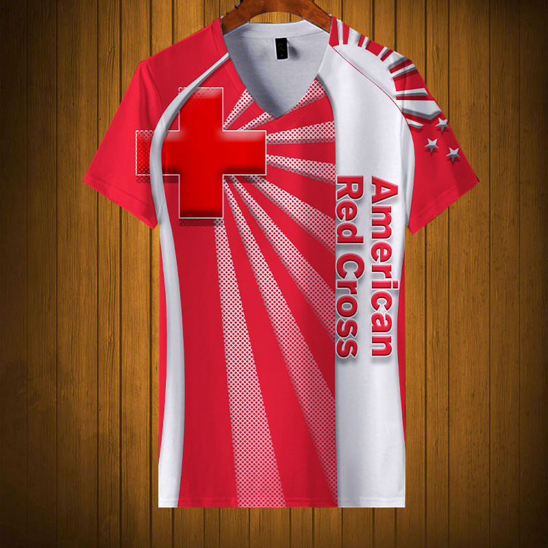 Sportswearmerch American Red Cross Personalized Fashion V-neck Women T-shirt For Fan