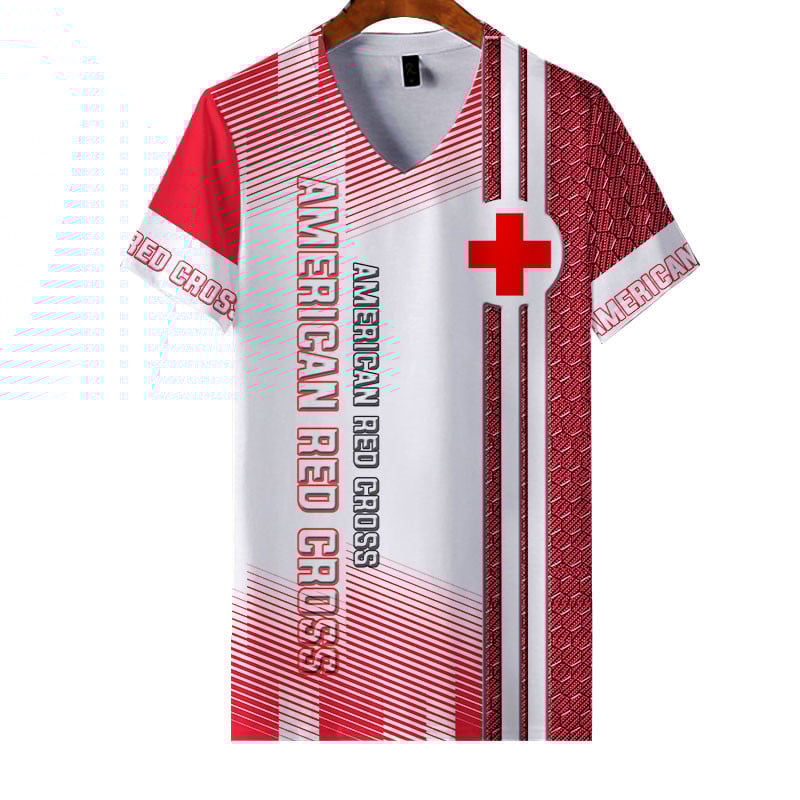 Sportswearmerch American Red Cross Personalized Fashion V-neck Women T-shirt For Fan