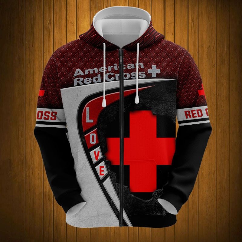 Sportswearmerch American Red Cross Personalized Fashion Zip Hoodie For Fan