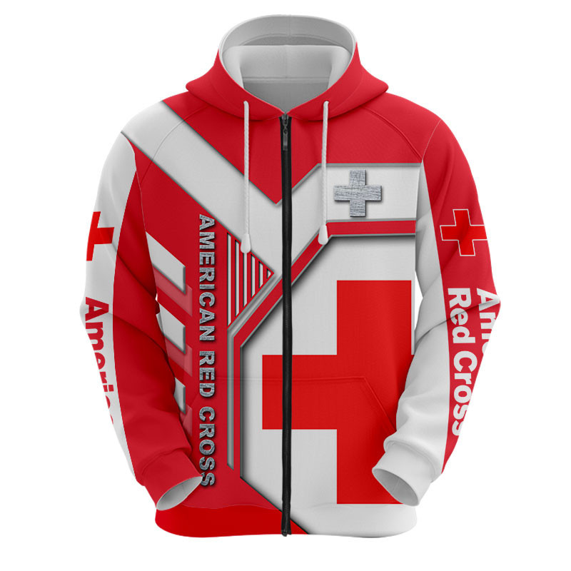 Sportswearmerch American Red Cross Personalized Fashion Zip Hoodie For Fan