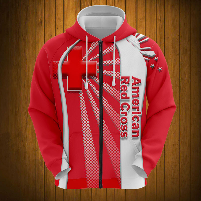 Sportswearmerch American Red Cross Personalized Fashion Zip Hoodie For Fan